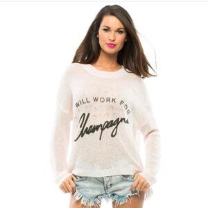 BRAND NEW - The Laundry Room 'Will Work for Champagne" Sweater